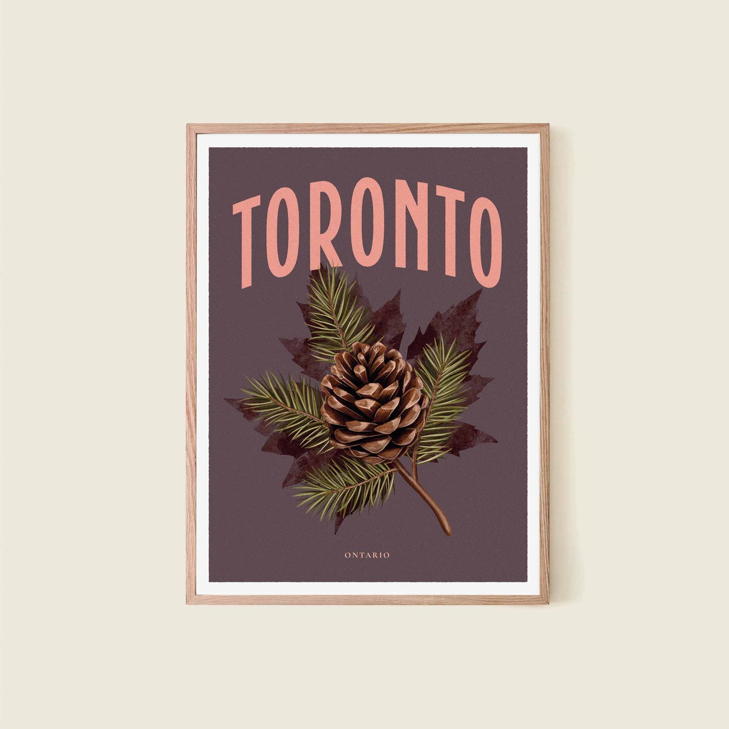 Gros plan de l'affiche décorative Toronto par Dear Bill en 30x40cm encadrée