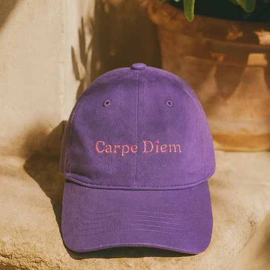Carpe Diem purple embroidered cap – The Embroidered Cap