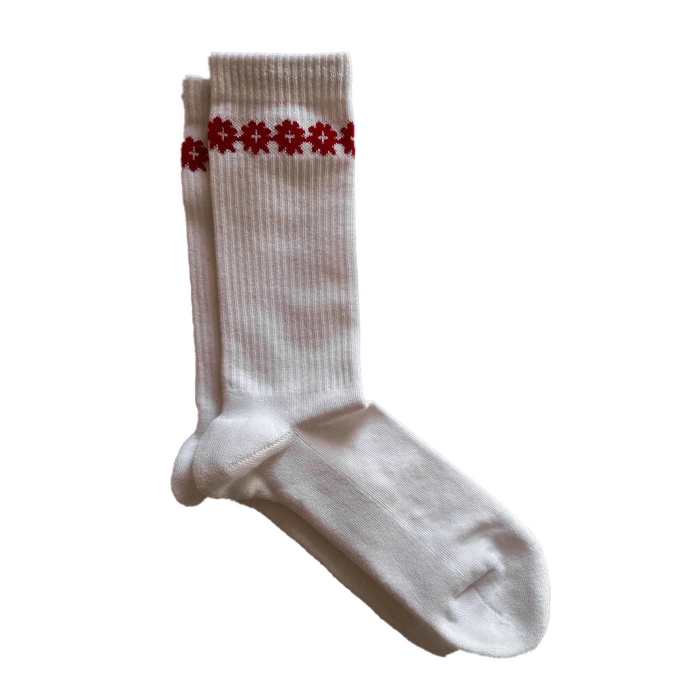 Paire de chaussettes blanches en coton bio avec motif