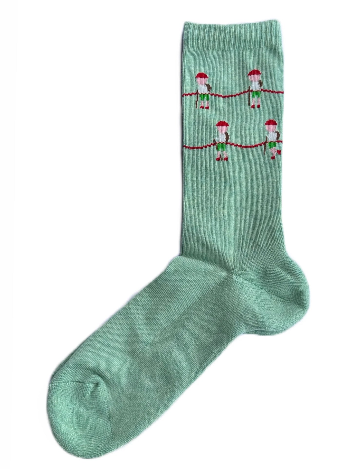 Chaussette en coton mi haute vertes Les Alpinistes de Pierre Lou des Alpes