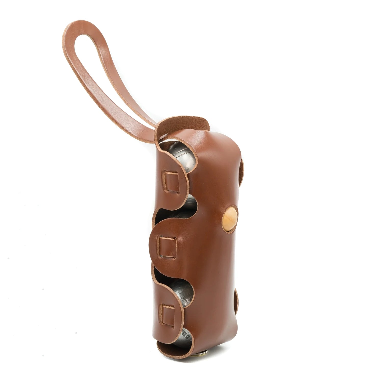 Etui porte boules de pétanque en cuir fabriqué en France par La Bouclée