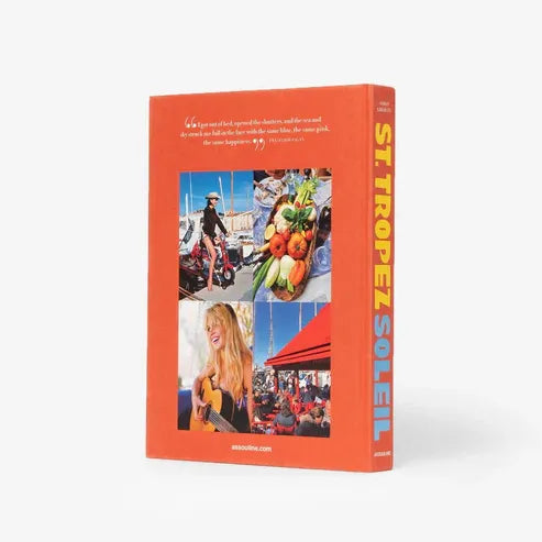 Quatrième de couverture orange du livre St Tropez Soleil