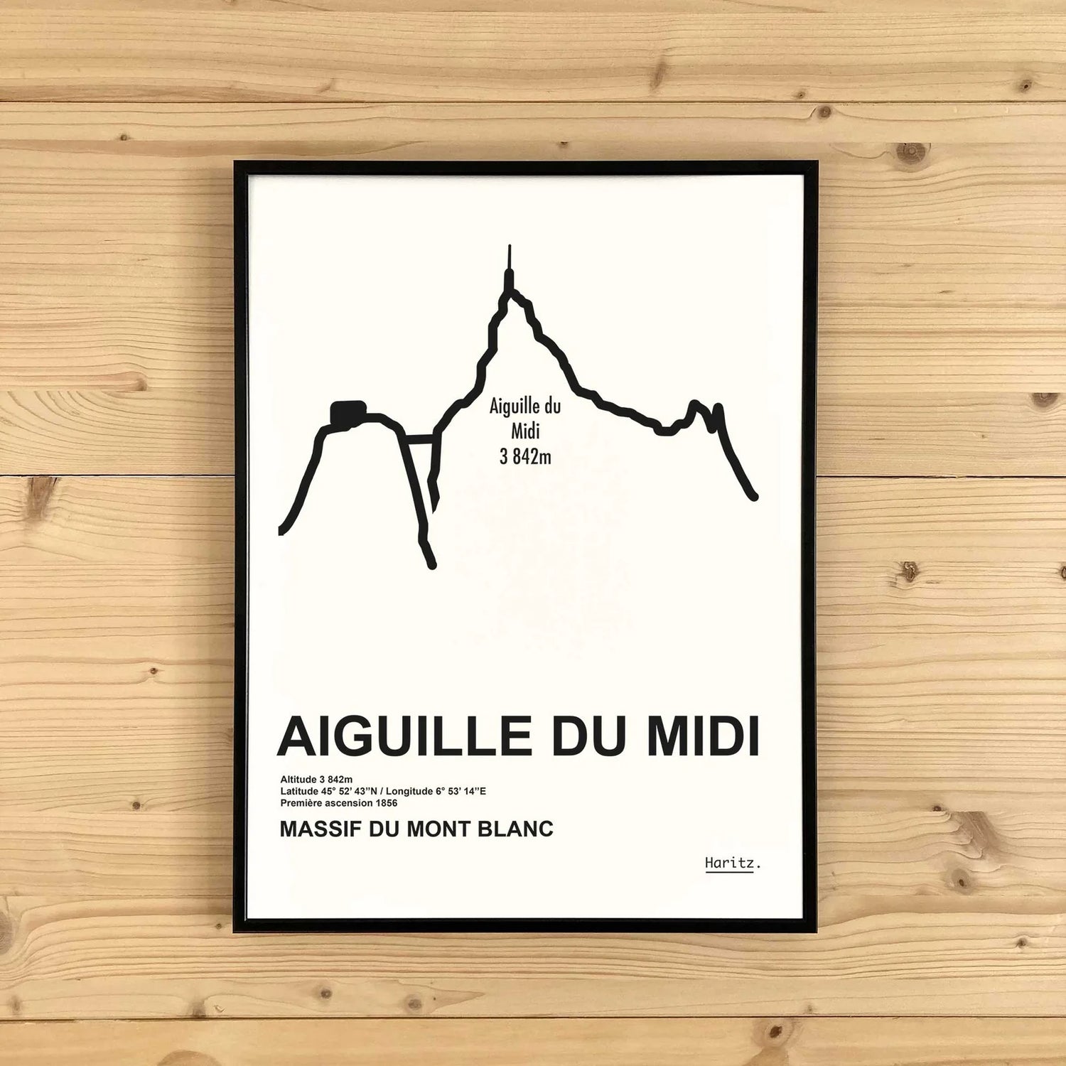 Affiche design de Studio Haritz représentant l'Aiguille du Midi à Chamonix