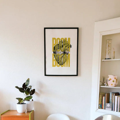 Affiche Sérigraphie Coeur Boom Boom Rose Fluo – Pappus Éditions