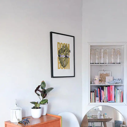 Affiche Sérigraphie Coeur Boom Boom Rose Fluo – Pappus Éditions