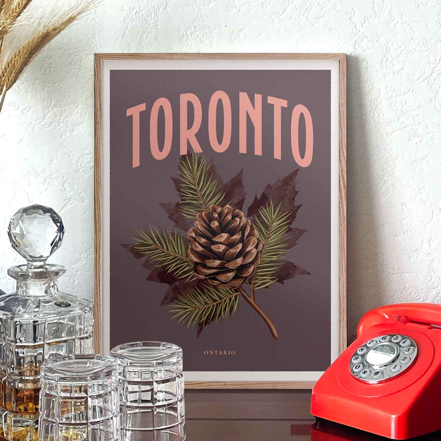 Affiche 30x40cm Toronto par Dear Bill encadrée