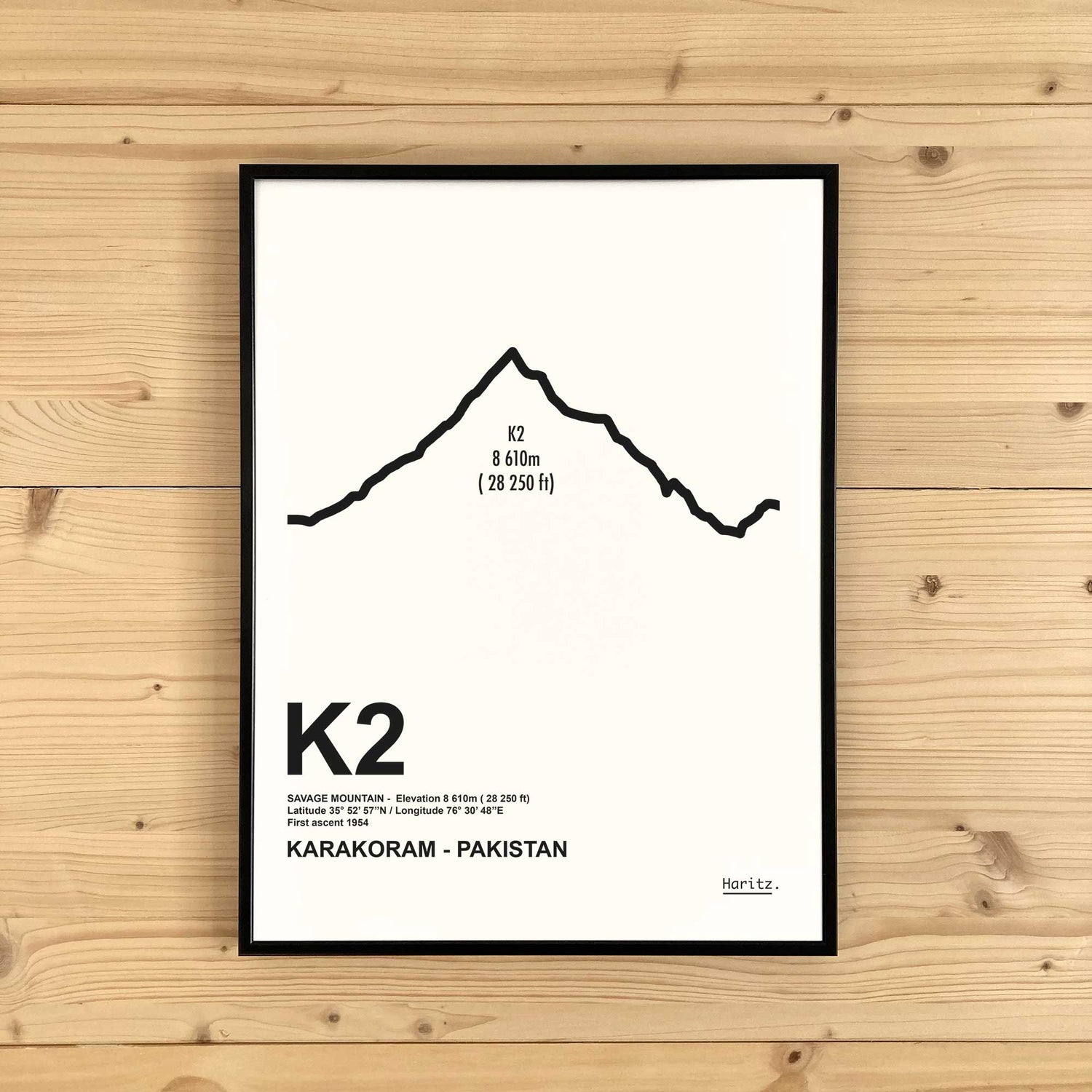 Affiche du K2 en 30x40cm par le Studio Haritz
