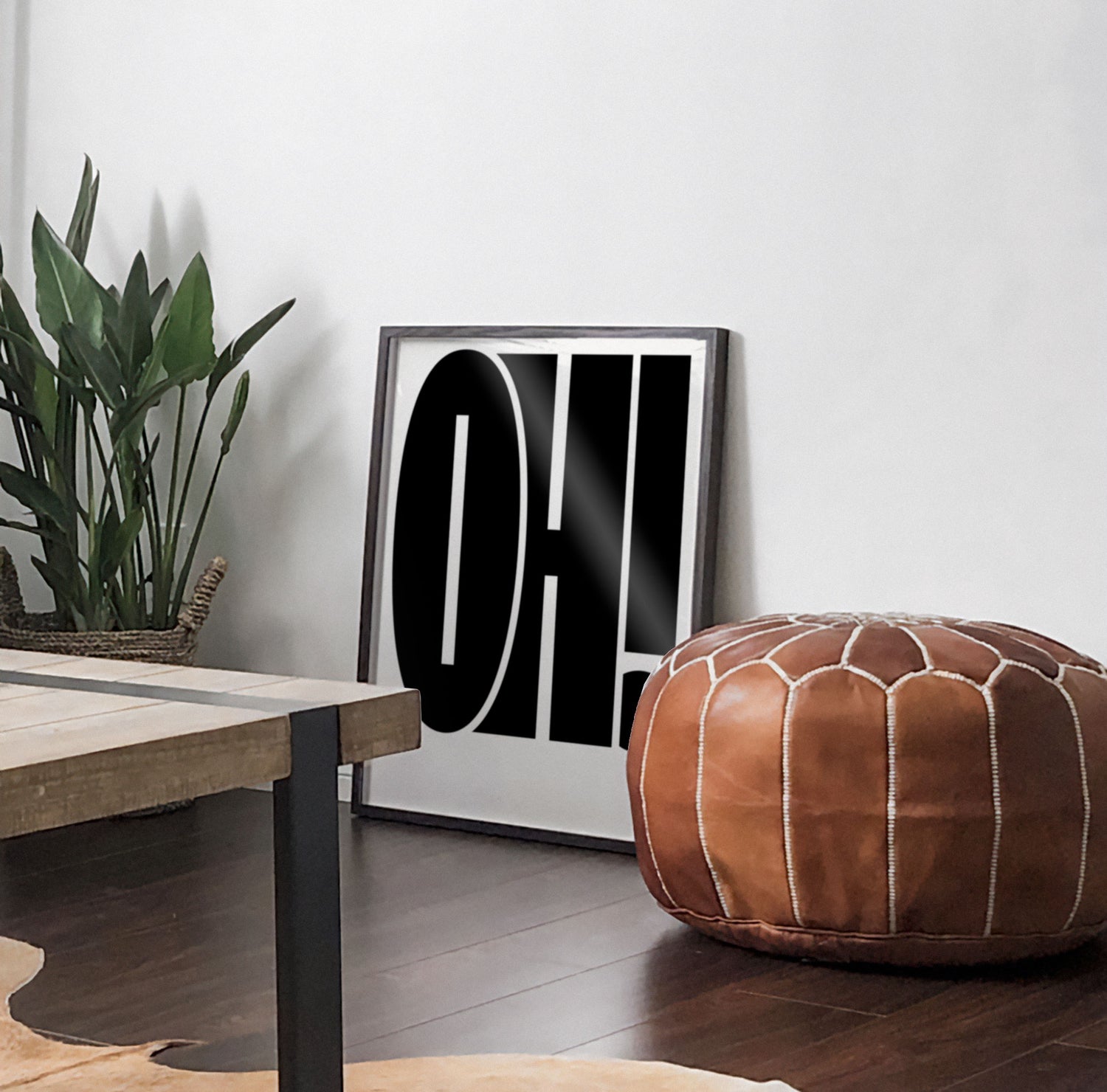 Affiche design Studio Topo, typographique avec inscrit OH! en lettre capitale.