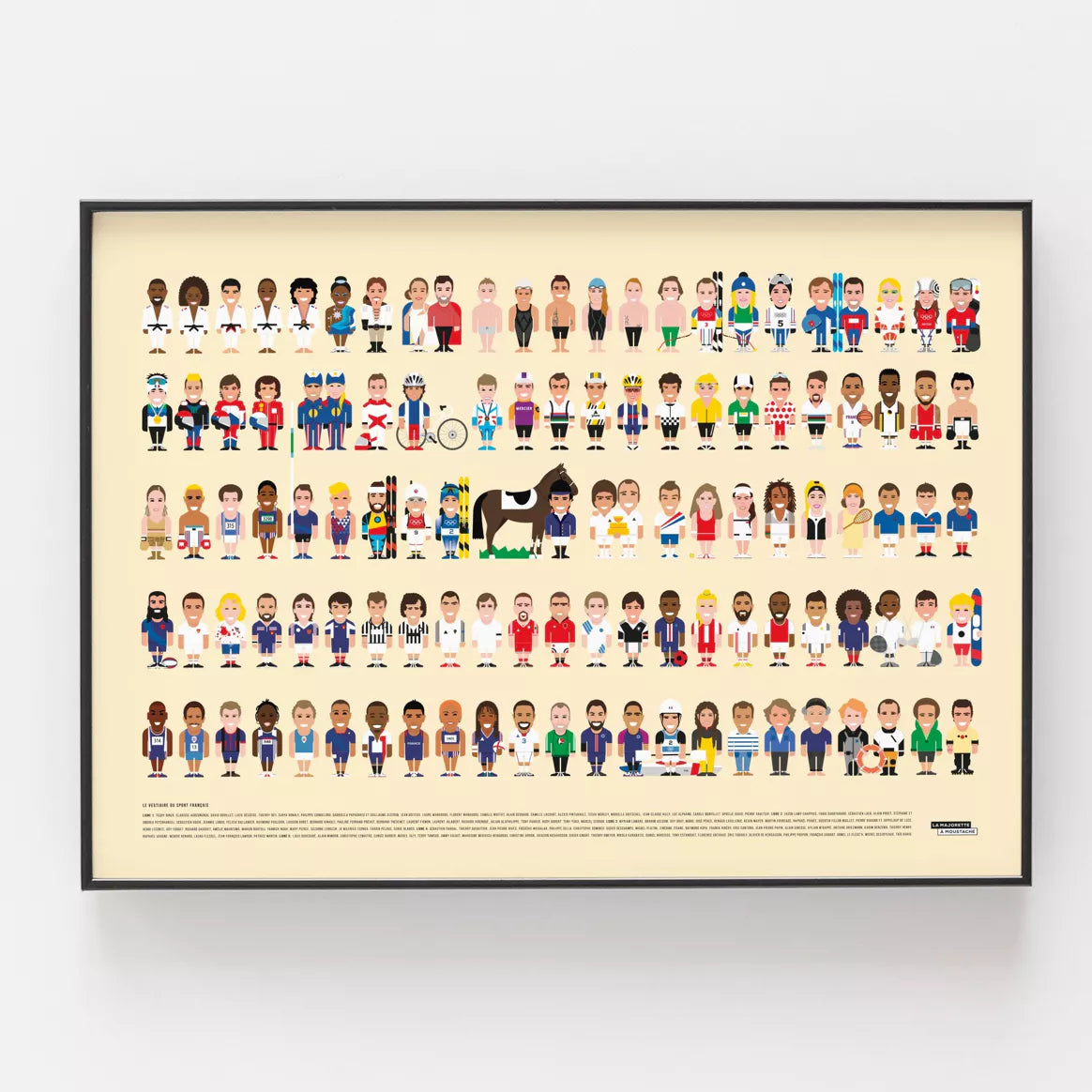 Illustration présentant les différents athlètes français