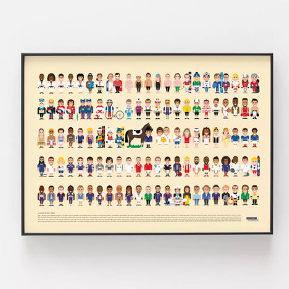Illustration présentant les différents athlètes français