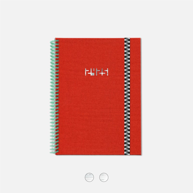 Couverture de l'agenda A5 en tissu couleur corail
