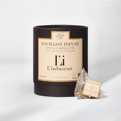 Bouillon infusé cèpe et ciboulette par L'Infuseur Paris