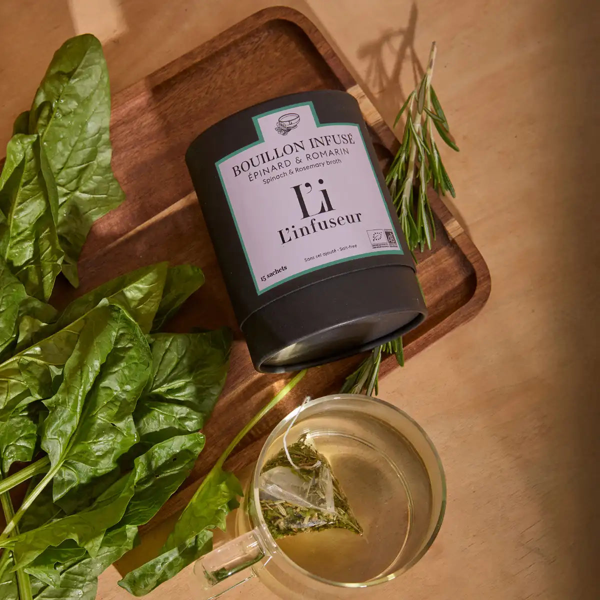 Bouillon épinard et romarin biologique de l'Infuseur Paris