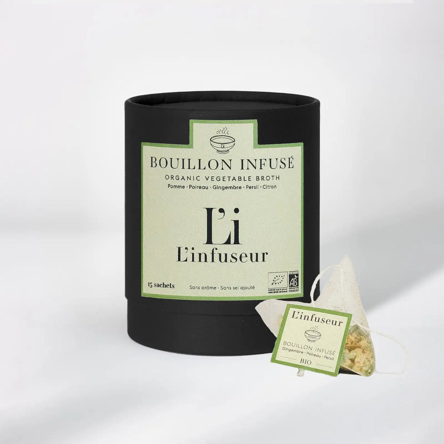 Bouillon infusé bio Poireaux et Gingembre par L'Infuseur Paris