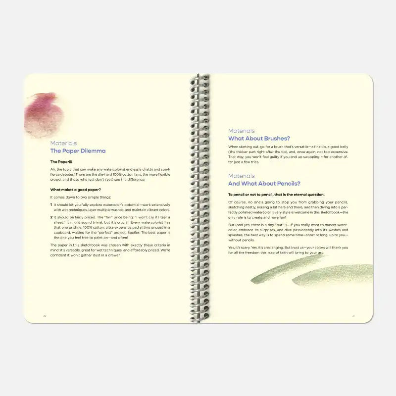 Guide explicatif sur les bonnes pratique pour l'aquarelle par Papier Tigre