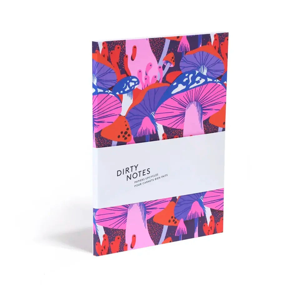 Illustration en couverture du carnet Pink Mushroom de Dirty Notes