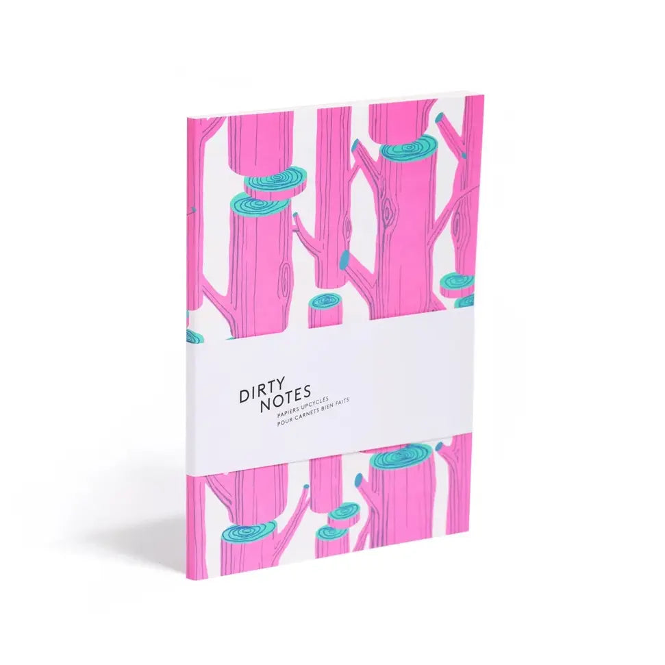 Couverture du carnet de notes upcyclé Wook Pink de Dirty Notes