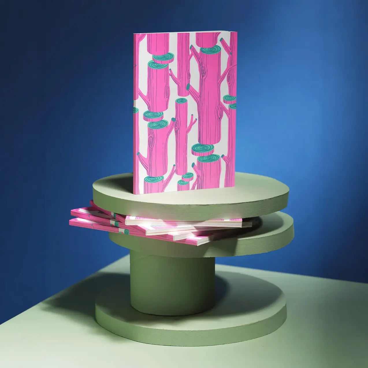 Couverture du carnet de notes upcyclé Pink Wood par Dirty Notes