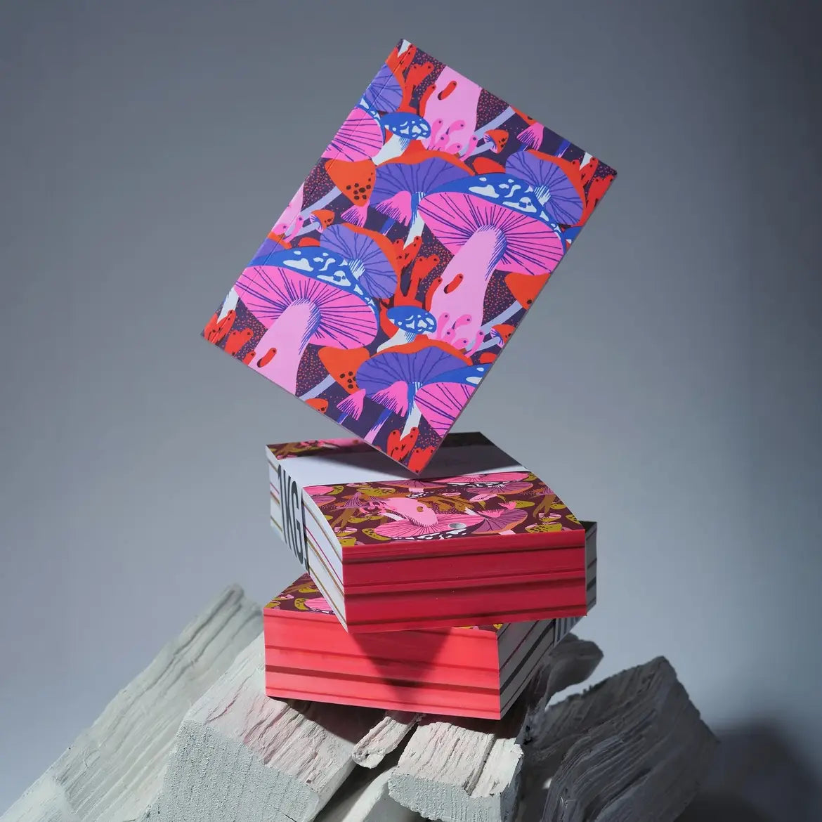 Couverture du modèle de carnet upcyclé mushroom pink de Dirty Notes