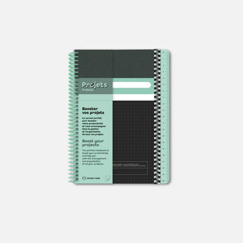 Couverture du carnet de projets Papier Tigre sur un fond blanc