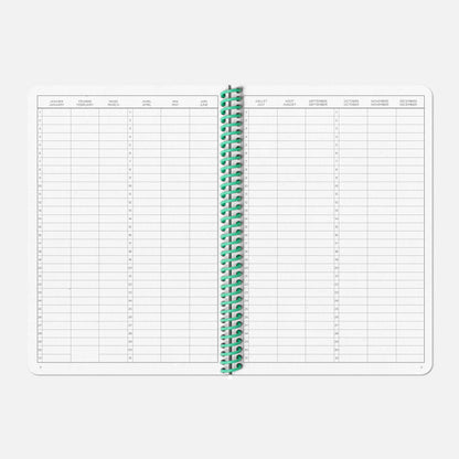 Calendrier avec une vue sur 12 mois dans le carnet de projet de Papier Tigre