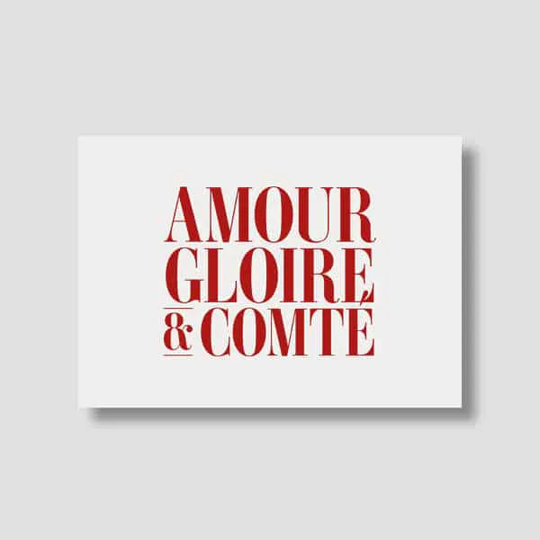 Carte de Saint Valentin Studio Bulma "Amour Gloire et Comté"