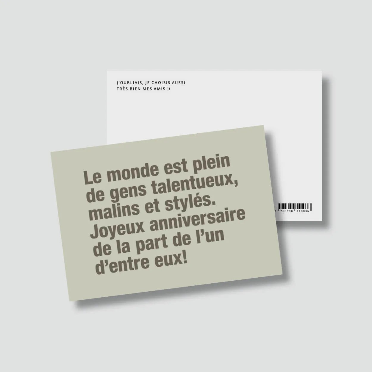 Carte d'anniversaire originale par le Studio Bulma "Le monde est plein de gens talentueux, malins et stylés"