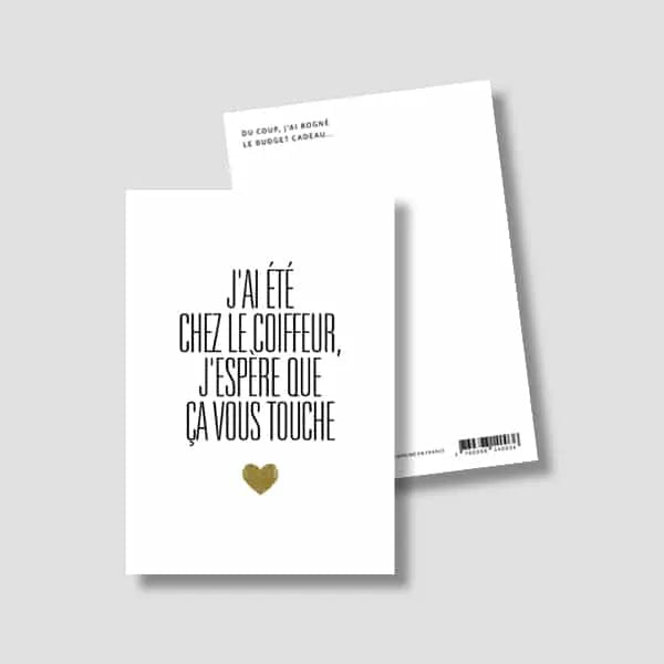 Carte de mariage originale par Studio Bulma "J'ai été chez le coiffeur j'espère que ça vous touche"