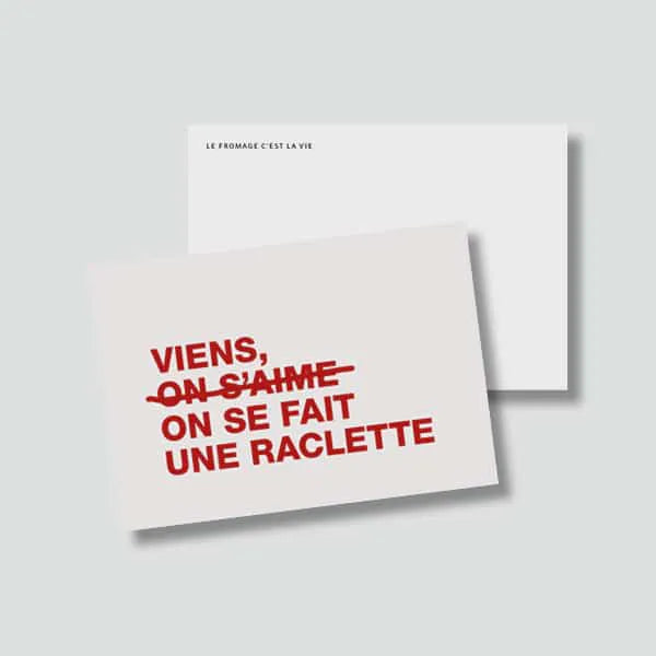 Carte décallé pour mots d'amour et Saint Valentin "Viens on s'aime"