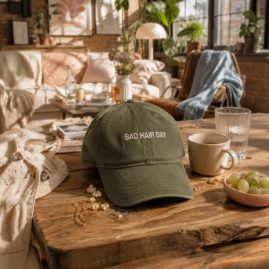 Casquette “Bad Hair Day” brodée – Casquette unisexe en coton