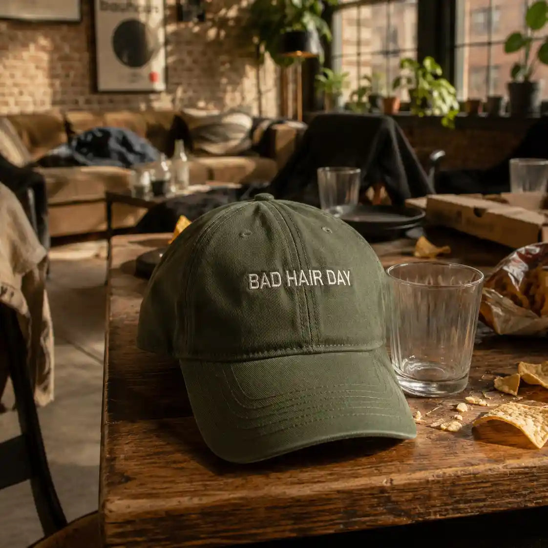 Casquette “Bad Hair Day” brodée – Casquette unisexe en coton