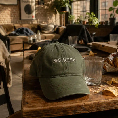 Casquette “Bad Hair Day” brodée – Casquette unisexe en coton