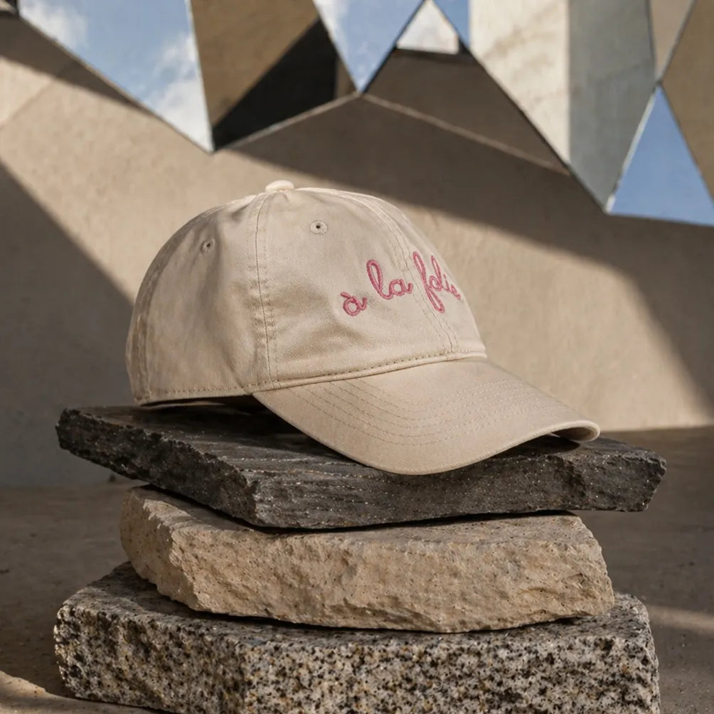 Pink Embroidered Cap "A la folie" – The Embroidered Cap