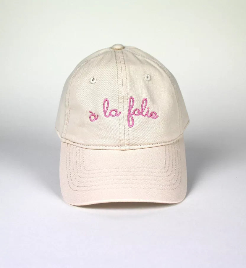 Pink Embroidered Cap "A la folie" – The Embroidered Cap
