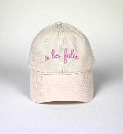 Pink Embroidered Cap "A la folie" – The Embroidered Cap