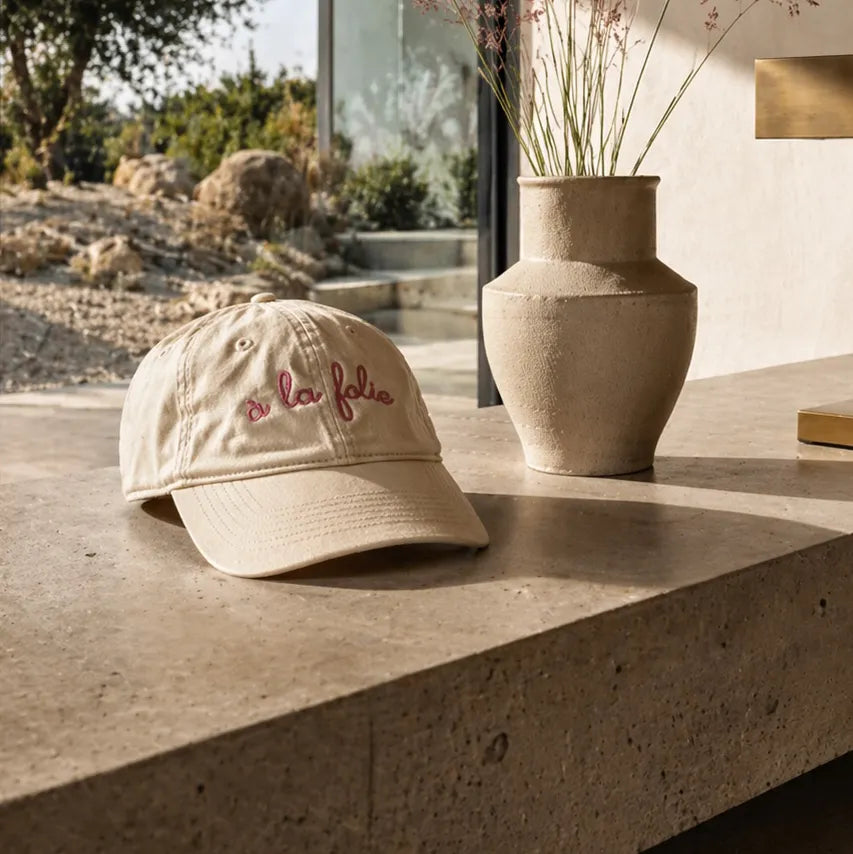 Pink Embroidered Cap "A la folie" – The Embroidered Cap