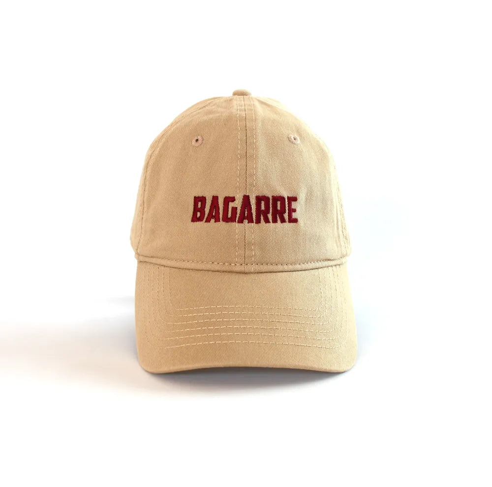 Casquette brodée Bagarre beige et marron