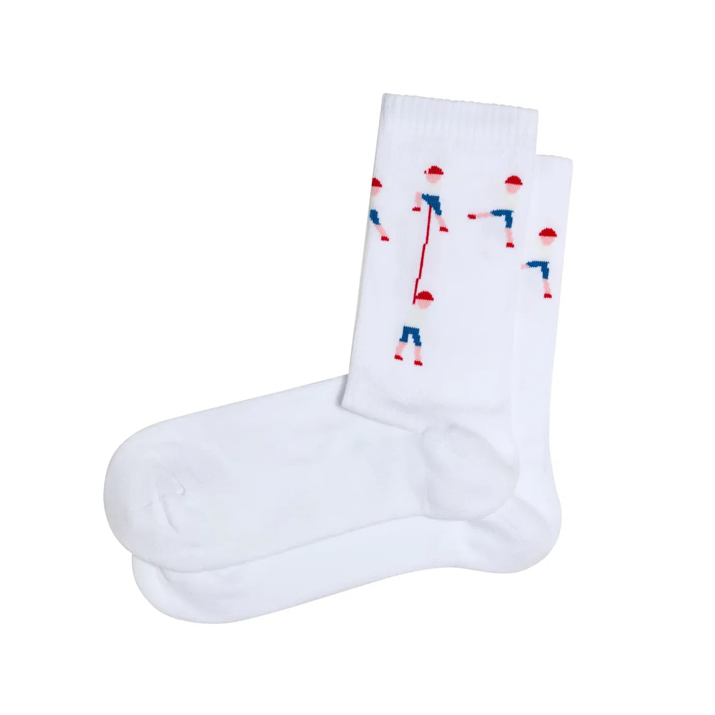 Paire de chaussettes blanches en coton de la marque Pierre-Lou des Alpes, modèle Les Grimpeurs