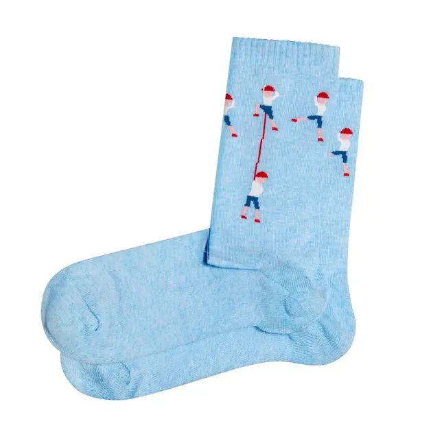 Paire de chaussettes en coton bleues Les Grimpeurs de la marque Pierre-Lou des Alpes