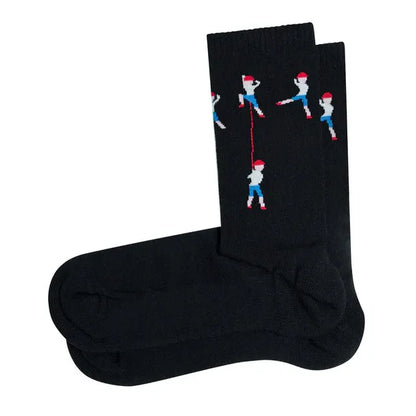 Chaussettes noires en coton originales, modèle les grimpeurs de la marque Pierre-Lou des Alpes