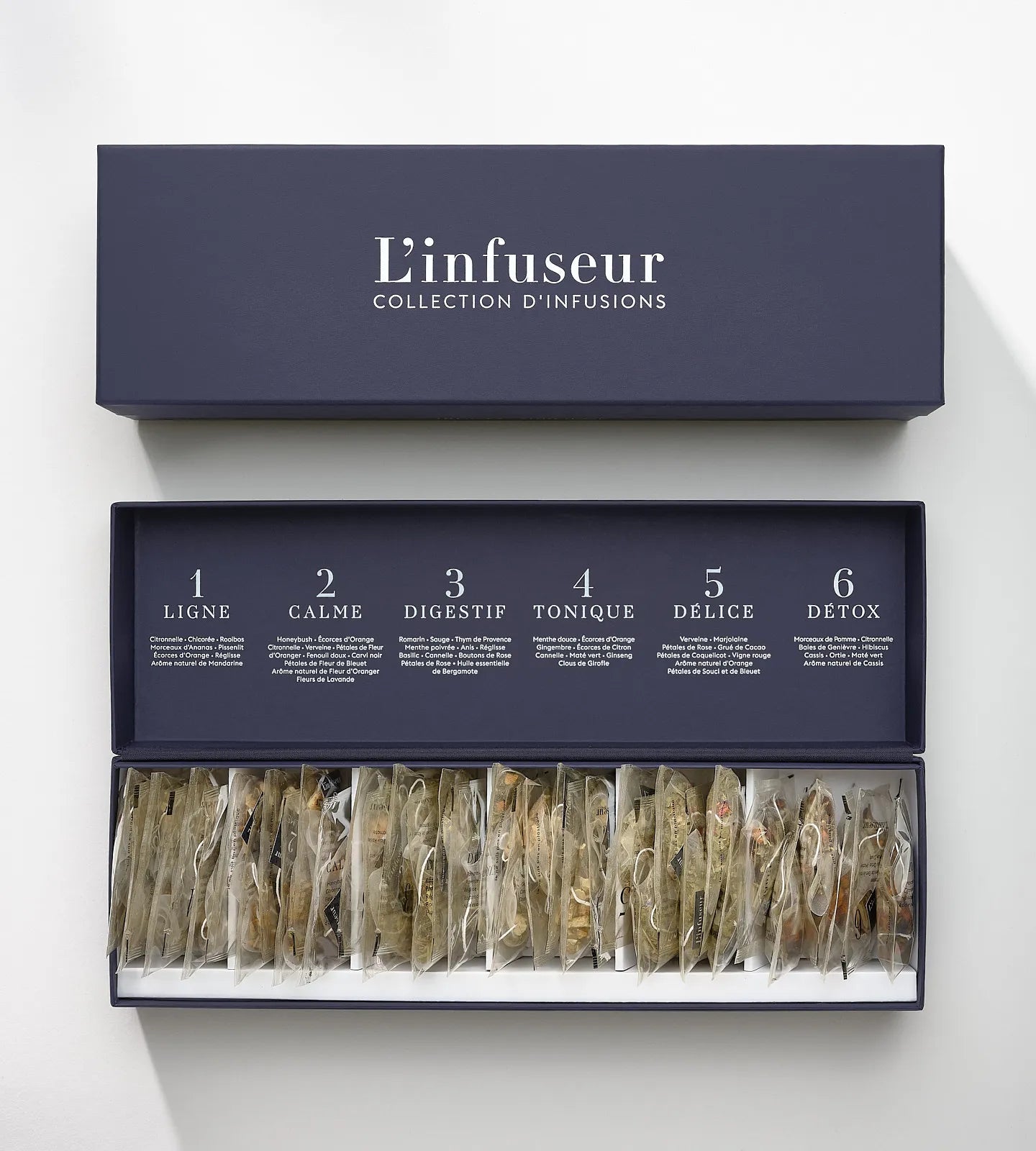 Détail des 6 recettes du coffret de Noël d'infusions par l'Infuseur Paris