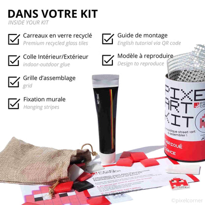 Contenu du kit de street art de Pixel Corner