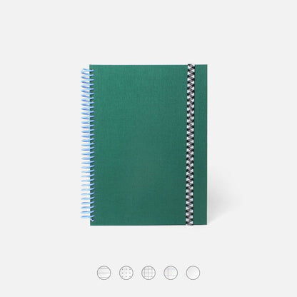 Couverture du carnet de notes format A5 vert sapin