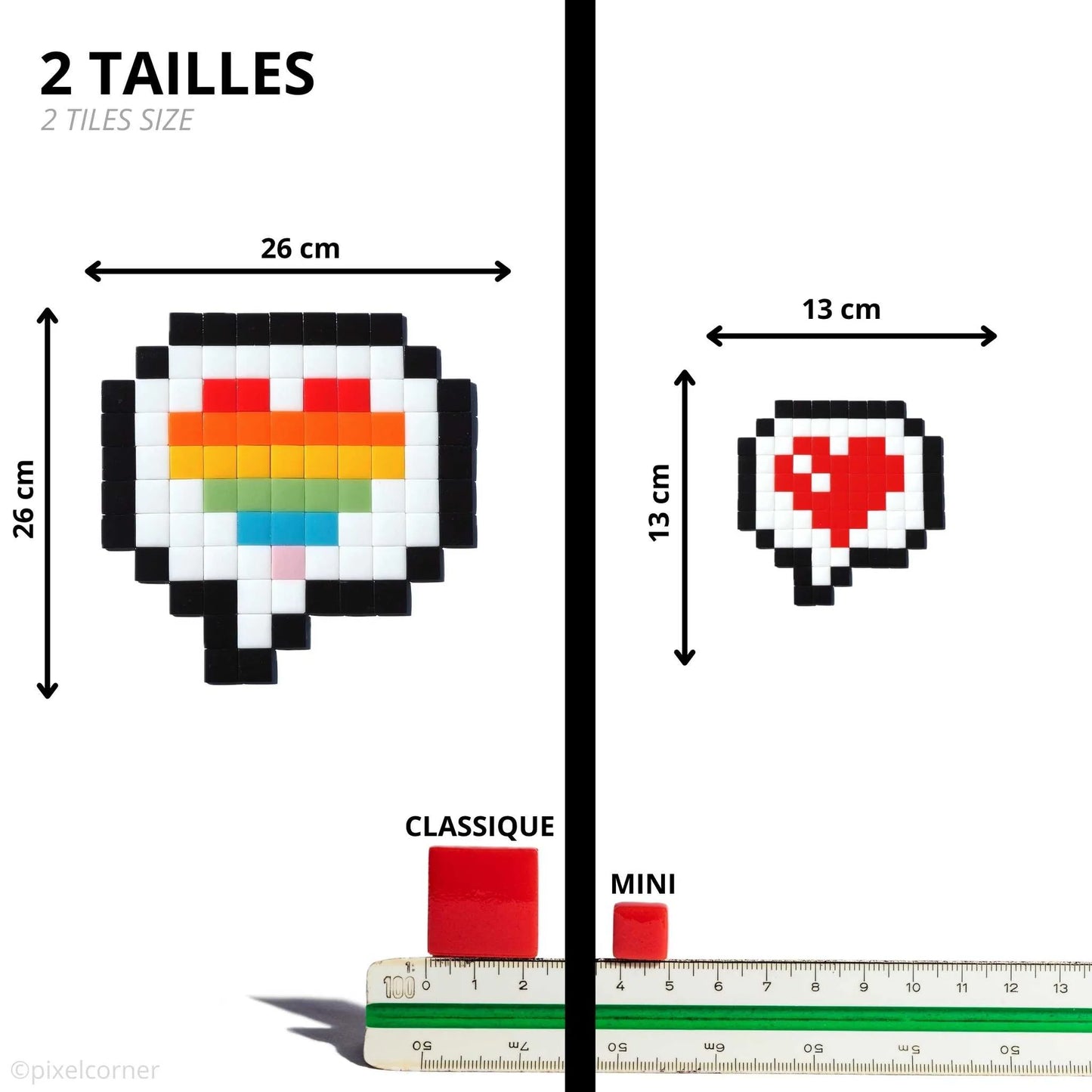 Dimensions des différents modèle de kits de street art Love Message