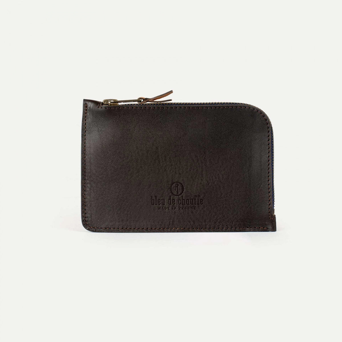 Porte-monnaie zippé en cuir – Fabriqué en France | Bleu de Chauffe