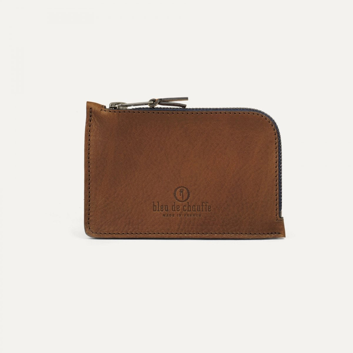 Porte-monnaie zippé en cuir – Fabriqué en France | Bleu de Chauffe