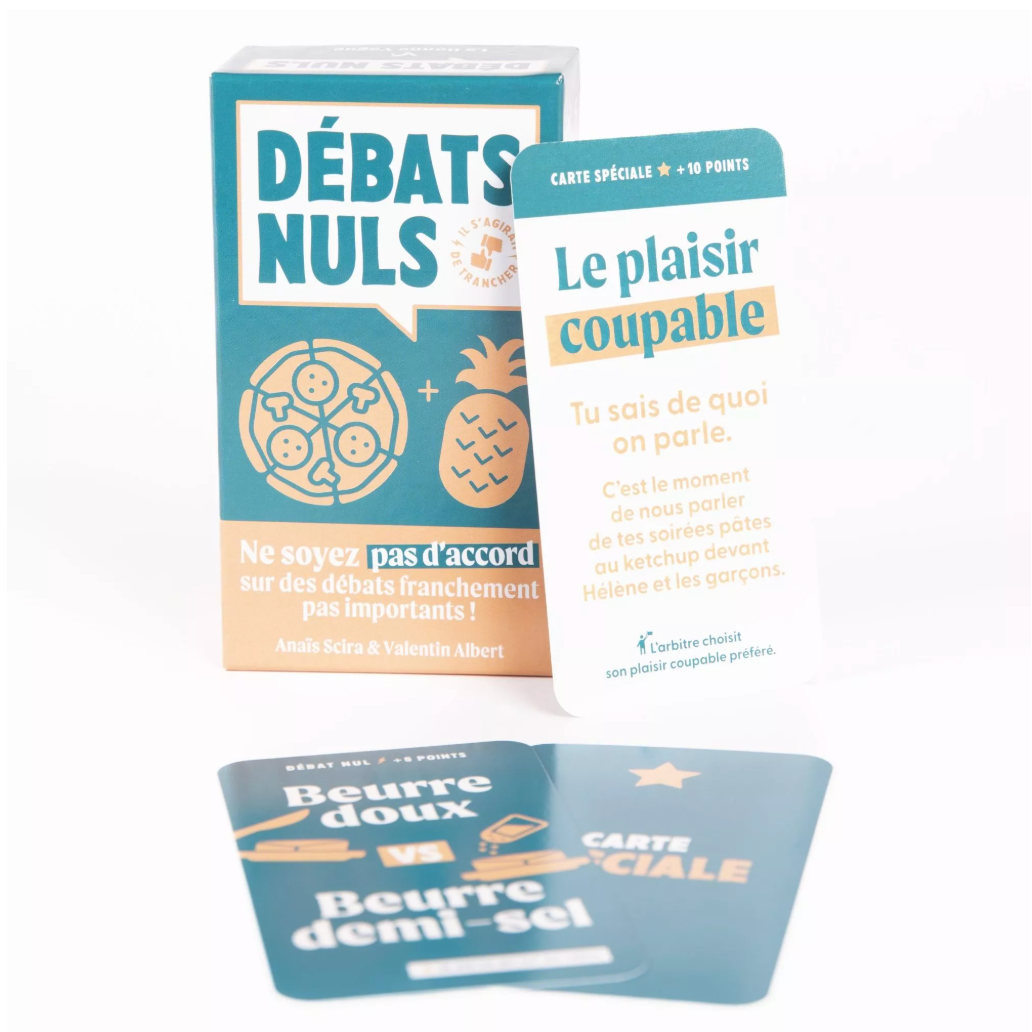 Exemples de cartes du jeu d'apéro débats nuls