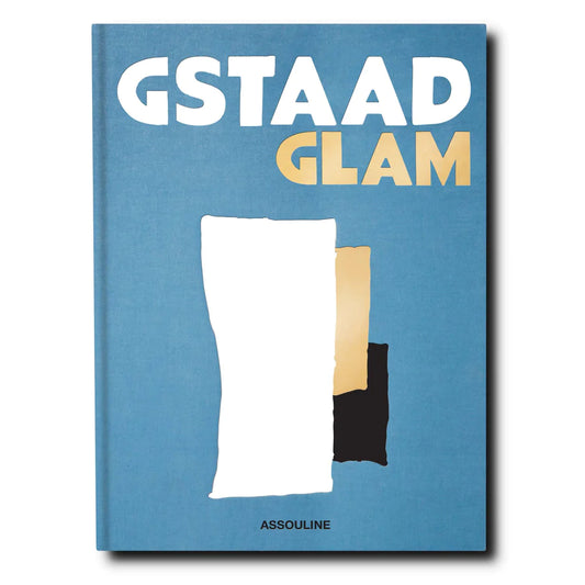 Couverture bleu ciel du livre Assouline Gstaad Glam
