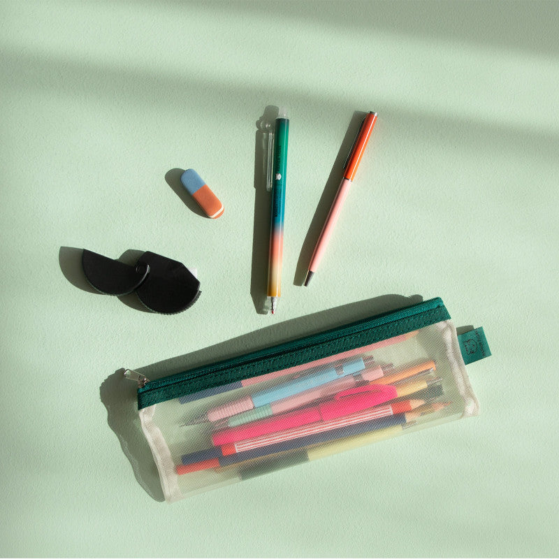 Trousse Papier Tigre transparente verte