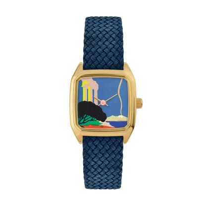 Montre pour femme Olympe LAPSm avec un bracelet en perlon bleu